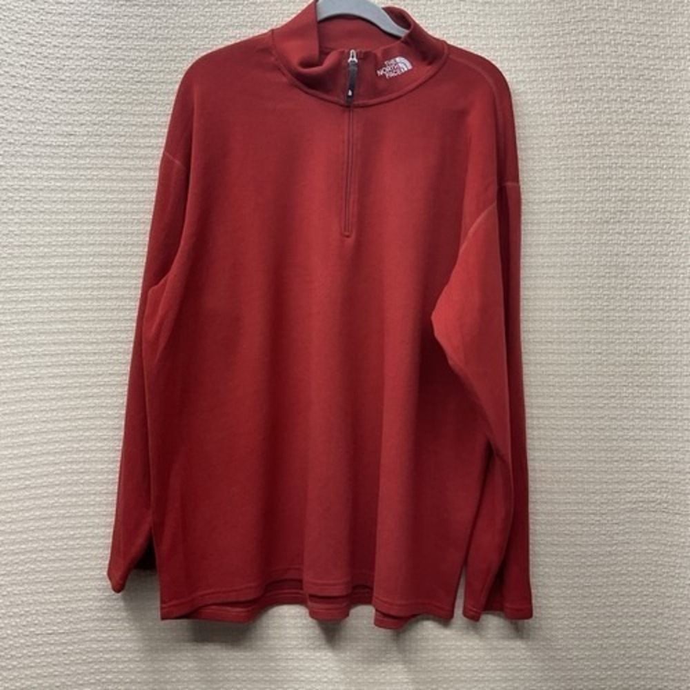 The North Face Red 1/4 Zip MockNeck Outdoor Sweatshirt Jacket Men 2XL Jordan